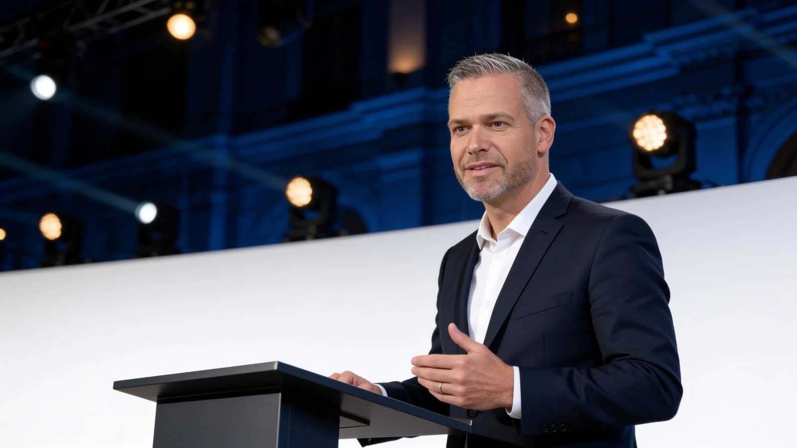 Patrick Loviat lors d’une prise de parole professionnelle